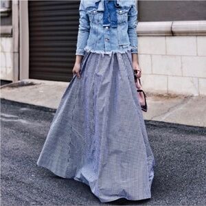 J. Crew Black and White Gingham Ballgown Skirt